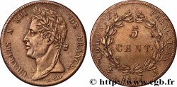 COLONIE FRANCESI - Carlo X, per Guyana 5 Centimes Charles X 1828 Paris - A 