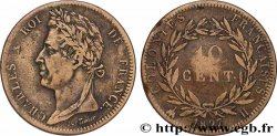 FRANZÖSISCHE KOLONIEN - Charles X, für Martinique und Guadeloupe 10 Centimes Charles X 1827 La Rochelle - H