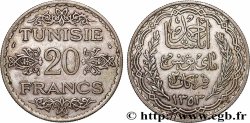 TUNISIE - PROTECTORAT FRANÇAIS 20 Francs au nom du Bey Ahmed an 1353 1934 Paris