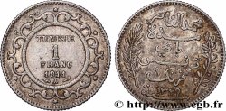 TUNISIE - PROTECTORAT FRANÇAIS 1 Franc au nom du Bey Mohamed En-Naceur an 1329 1911 Paris - A