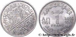 MAROC - PROTECTORAT FRANÇAIS 1 Franc AH 1370 1951 Paris
