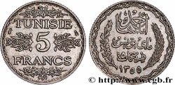 TUNEZ - Protectorado Frances 5 Francs AH 1355 1936 Paris
