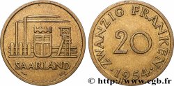 SAARLAND 20 Franken 1954 Paris 