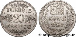 TUNISIA - Protettorato Francese 20 Francs au nom du Bey Ahmed an 1353 1934 Paris 