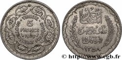 TUNISIA - French protectorate 5 Francs AH 1358 1939 Paris