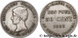 ÎLE DE LA RÉUNION - Troisième République Bon pour 50 Centimes 1896 sans atelier