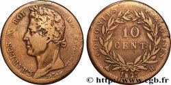 COLONIE FRANCESI - Carlo X, per Martinica e Guadalupa 10 Centimes Charles X 1827 La Rochelle - H 