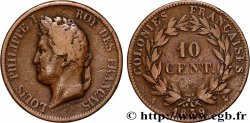 FRANZÖSISCHE KOLONIEN - Louis-Philippe, für Guadeloupe 10 Centimes Louis-Philippe 1839 Paris