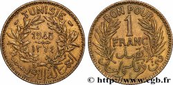 TUNISIA - French protectorate Bon pour 1 Franc sans le nom du Bey AH1364 1945 Paris