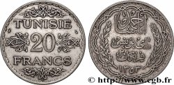 TUNESIEN - Französische Protektorate  20 Francs au nom du Bey Ahmed an 1353 1934 Paris