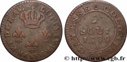 FRENCH GUYANA 2 Sous colonie de Cayenne 2e type 1789 Paris - A