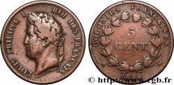 FRANZÖSISCHE KOLONIEN - Louis-Philippe, für Marquesas-Inseln  5 Centimes Louis Philippe Ier 1844 Paris - A