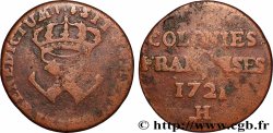 AMERIKA - Franzözische Kolonien (Louisiana, Akadien, Kanada) 9 Deniers 1721 La Rochelle - H