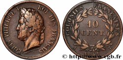 COLONIES FRANÇAISES - Louis-Philippe pour la Guadeloupe 10 Centimes 1841 Paris