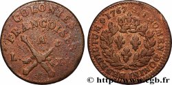 LOUIS XV DIT LE BIEN AIMÉ 3 Sous 9 Deniers ou 1/4 d’esqualin contremarqué RF 1767 Paris