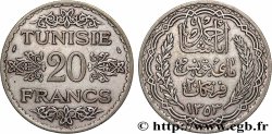 TUNISIE - PROTECTORAT FRANÇAIS 20 Francs au nom du Bey Ahmed an 1353 1934 Paris