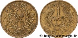 TUNISIA - French protectorate Bon pour 1 Franc sans le nom du Bey AH1364 1945 Paris