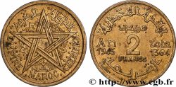 MAROC - PROTECTORAT FRANÇAIS 2 Francs AH 1364 1945 Paris