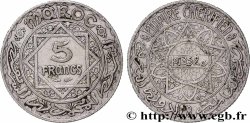 MOROCCO - FRENCH PROTECTORATE 5 Francs AH1352 1933 Paris