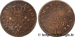 FRENCH GUYANA 2 Sous colonie de Cayenne 2e type 1789 Paris - A