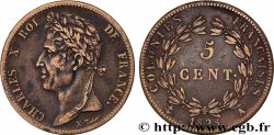 FRANZÖSISCHE KOLONIEN - Charles X, für Guayana und Senegal 5 Centimes Charles X 1825 Paris - A