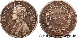 MARTINIQUE Bon pour 1 Franc Colonie de la Martinique 1922 sans atelier