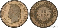 COLONIES FRANÇAISES - Louis-Philippe pour la Guadeloupe 10 centimes 1841 Paris