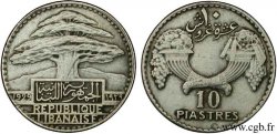 LIBAN - TROISIÈME RÉPUBLIQUE 10 Piastres Cèdre du Liban 1929  TTB+ 