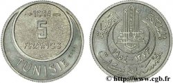 TUNISIE - PROTECTORAT FRANÇAIS Essai de 5 Francs 1954 Paris