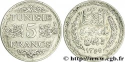 TUNISIA - FRENCH PROTECTORATE 5 Francs AH 1355 1936 Paris