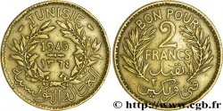 TUNISIA - French protectorate Bon pour 2 Francs sans le nom du Bey AH1364 1945 Paris XF 
