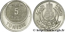 TUNISIE - PROTECTORAT FRANÇAIS 5 Francs AH1373 1954 Paris