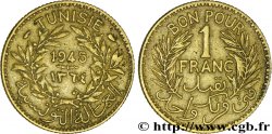 TUNISIA - French protectorate Bon pour 1 Franc sans le nom du Bey AH1364 1945 Paris XF 