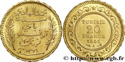TUNISIA - FRENCH PROTECTORATE 20 Francs or Bey Mohamed El Hadi AH1321 1903 Paris