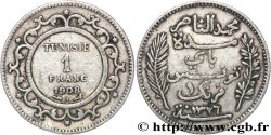 TUNISIA - French protectorate 1 Franc AH1326 1908 Paris