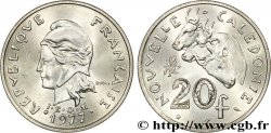 NOUVELLE CALÉDONIE 20 Francs I.E.O.M. Marianne / zébus d’élevage de Nouvelle Calédonie  1977 Paris