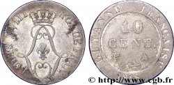 GUYANE FRANÇAISE 10 Cen. (times) de ‘Guyanne’ monograme de Louis XVIII 1818 Paris