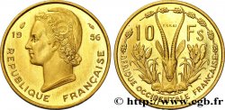 AFRICA OCCIDENTALE FRANCESA  Essai de 10 Francs Marianne / antilope 1956 Paris 