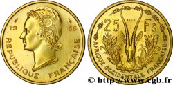 AFRIQUE OCCIDENTALE FRANÇAISE Essai de 25 Francs Marianne / antilope 1956 Paris