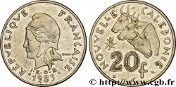 NOUVELLE CALÉDONIE 20 Francs I.E.O.M. Marianne / zébus d’élevage de Nouvelle Calédonie  1983 Paris TB+ 