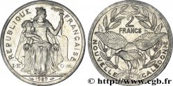 NEW CALEDONIA 2 Francs I.E.O.M. représentation allégorique de Minerve / Kagu, oiseau de Nouvelle-Calédonie 1989 Paris