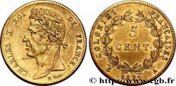 COLONIES FRANÇAISES - Charles X, pour la Guyane et le Sénégal 5 Centimes Charles X 1825 Paris - A