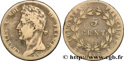 COLONIES FRANÇAISES - Charles X, pour la Guyane 5 Centimes Charles X 1830 Paris - A