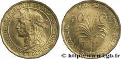 GUADELOUPE Bon pour 50 Centimes indien caraïbe / canne à sucre 1921 