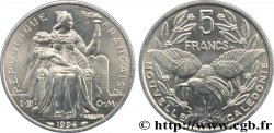 NEUKALEDONIEN 5 Francs I.E.O.M. représentation allégorique de Minerve / Kagu, oiseau de Nouvelle-Calédonie 1994 Paris