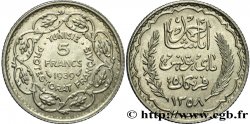TUNISIA - French protectorate 5 Francs AH 1358 1939 Paris