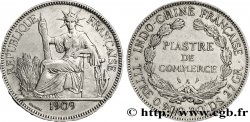 INDOCHINE FRANÇAISE 1 Piastre de Commerce 1909 Paris TB 