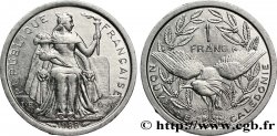 NEW CALEDONIA 1 Franc I.E.O.M. représentation allégorique de Minerve / Kagu, oiseau de Nouvelle-Calédonie 1988 Paris