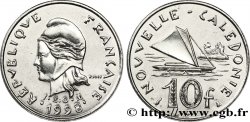 NUEVA CALEDONIA 10 Francs I.E.O.M. Marianne / paysage maritime néo-calédonien avec pirogue à voile  1998 Paris