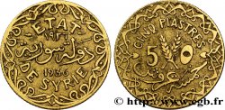 SYRIE - TROISIÈME RÉPUBLIQUE 5 Piastres Etat de Syrie 1936 Paris TTB 
